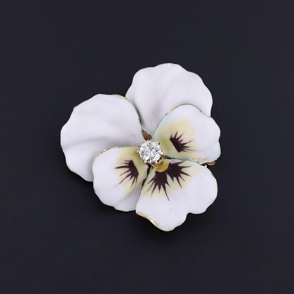Antique Pansy Brooch of 14k Gold - Trademark Antiques