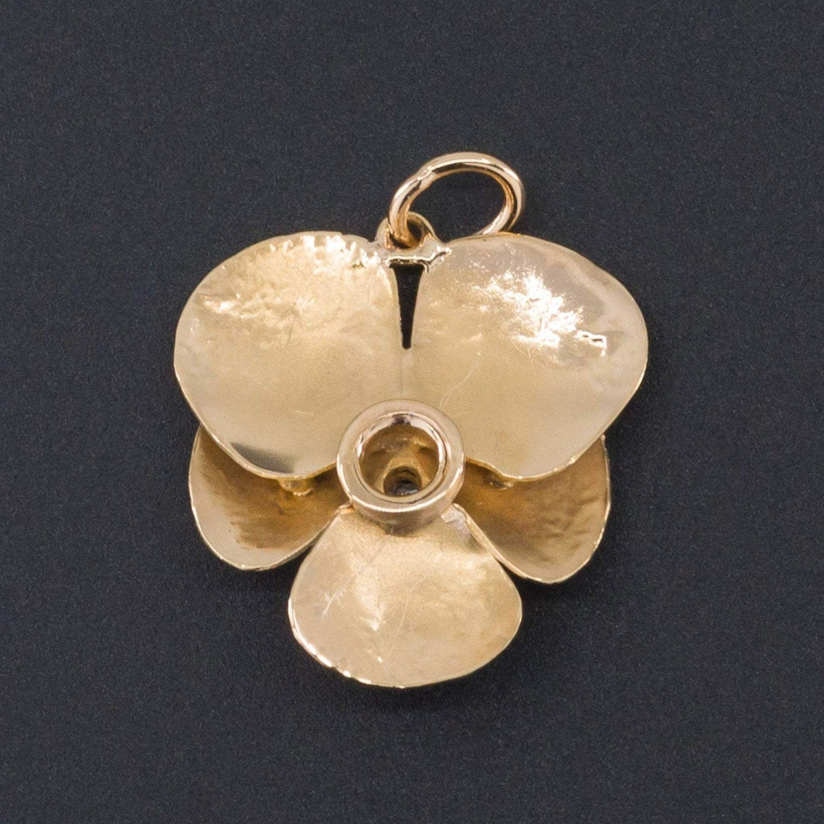 Antique Pansy Pendant | Diamond Pansy Pendant - Trademark Antiques