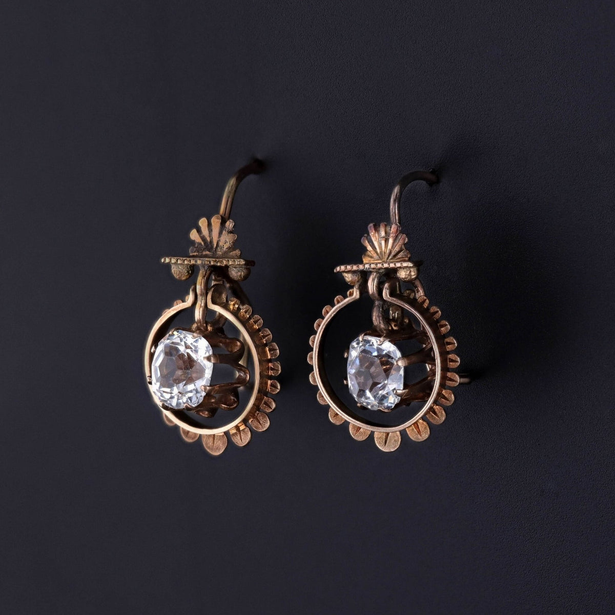 Antique Paste Earrings of 12k Gold - Trademark Antiques
