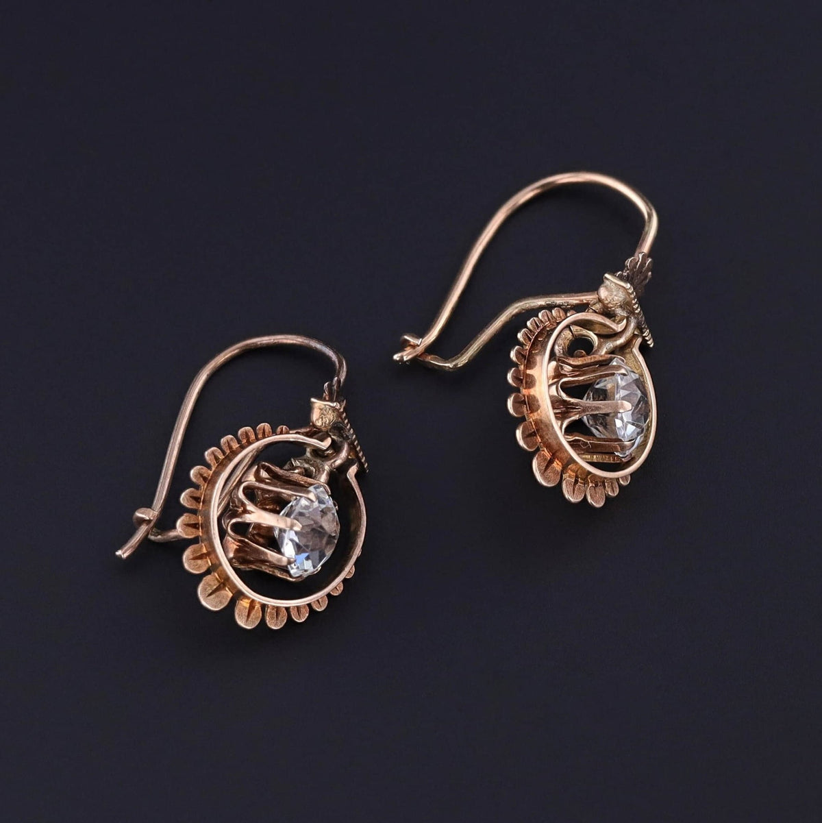 Antique Paste Earrings of 12k Gold - Trademark Antiques