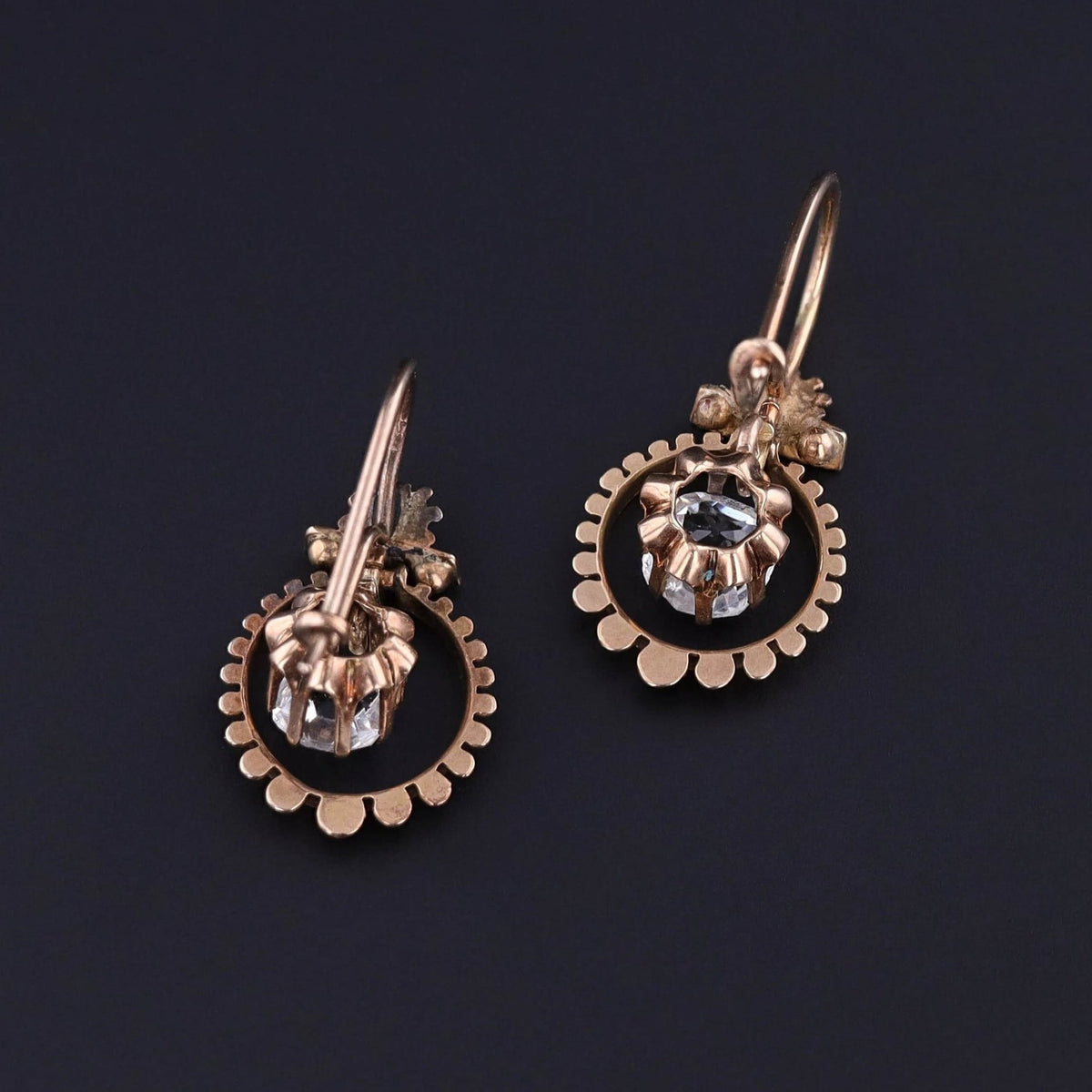 Antique Paste Earrings of 12k Gold - Trademark Antiques