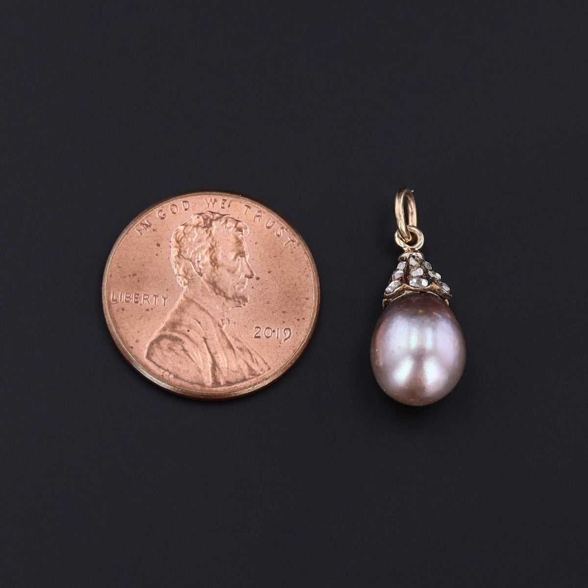 Antique Pearl and Diamond Conversion Charm of 14k Gold - Trademark Antiques