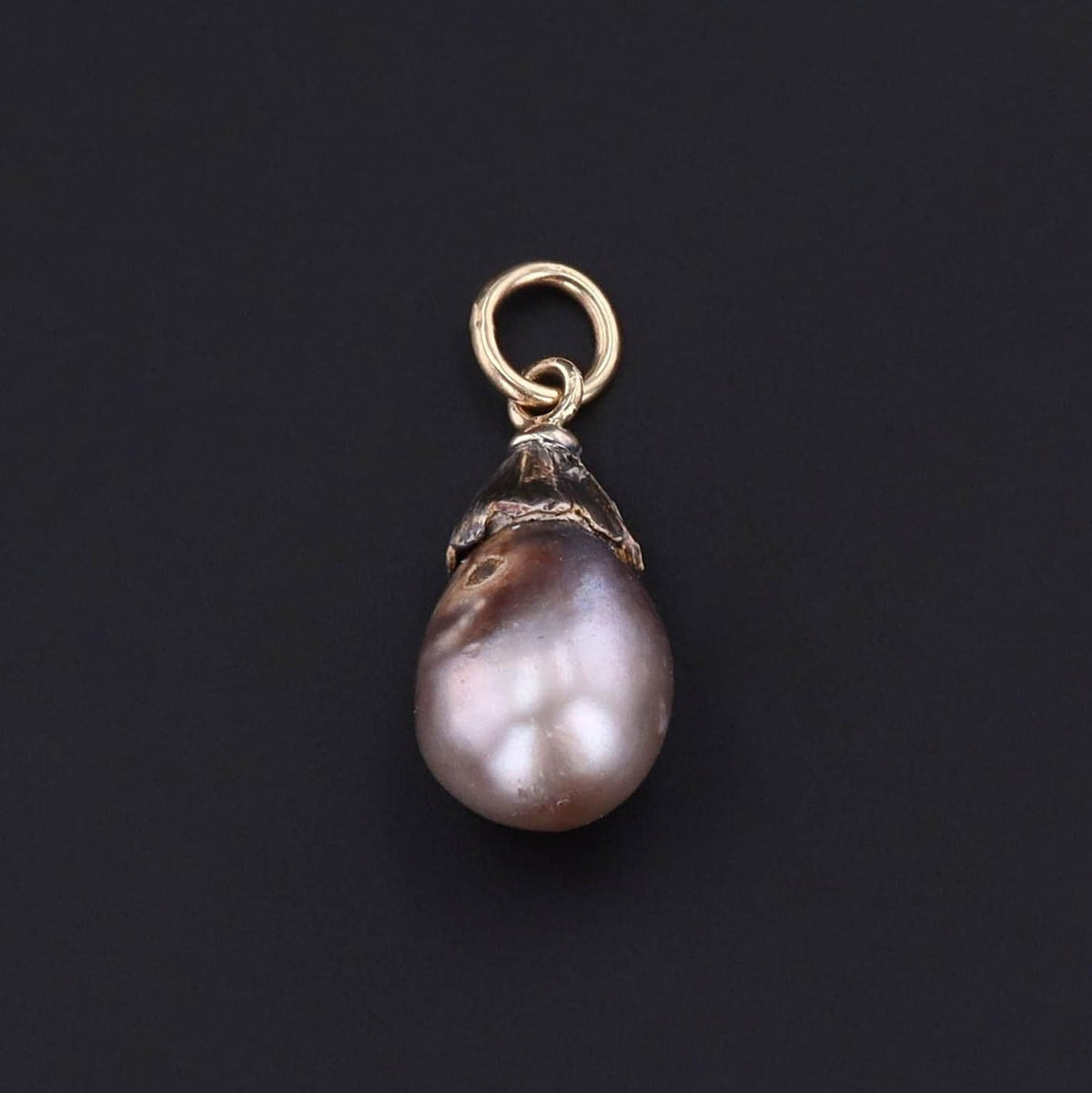 Antique Pearl and Diamond Conversion Charm of 14k Gold - Trademark Antiques