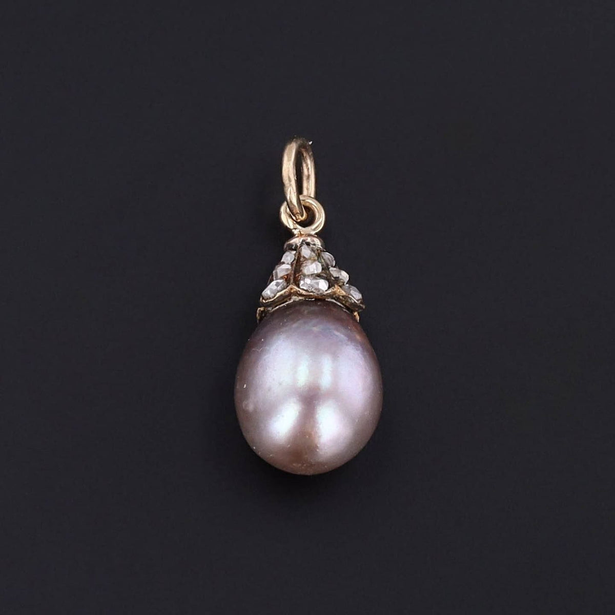 Antique Pearl and Diamond Conversion Charm of 14k Gold - Trademark Antiques