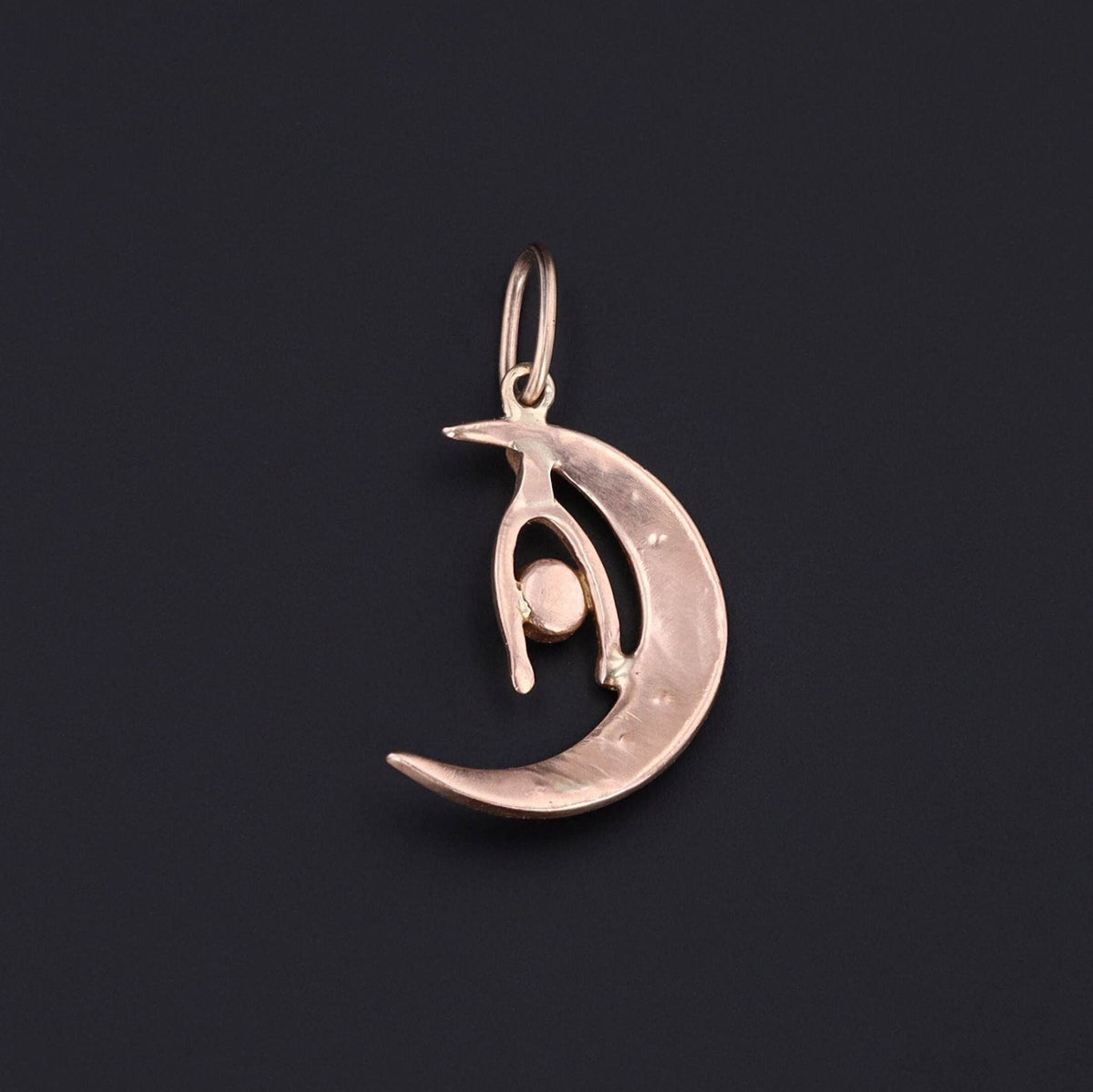 Antique Pearl and Opal Crescent Charm of 14k Gold - Trademark Antiques