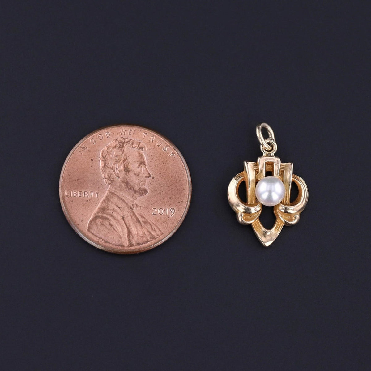 Antique Pearl Charm of 14k Gold - Trademark Antiques