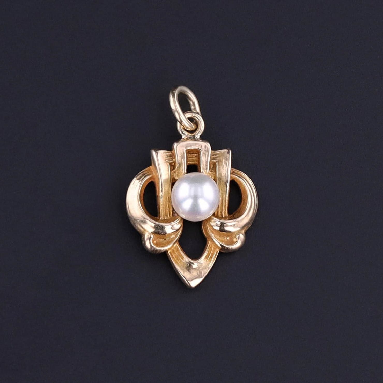 Antique Pearl Charm of 14k Gold - Trademark Antiques