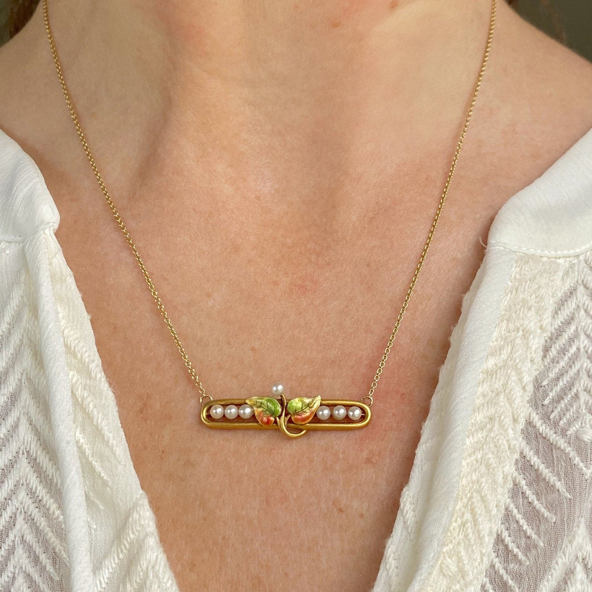 Antique Pearl Conversion Necklace of 14k Gold - Trademark Antiques