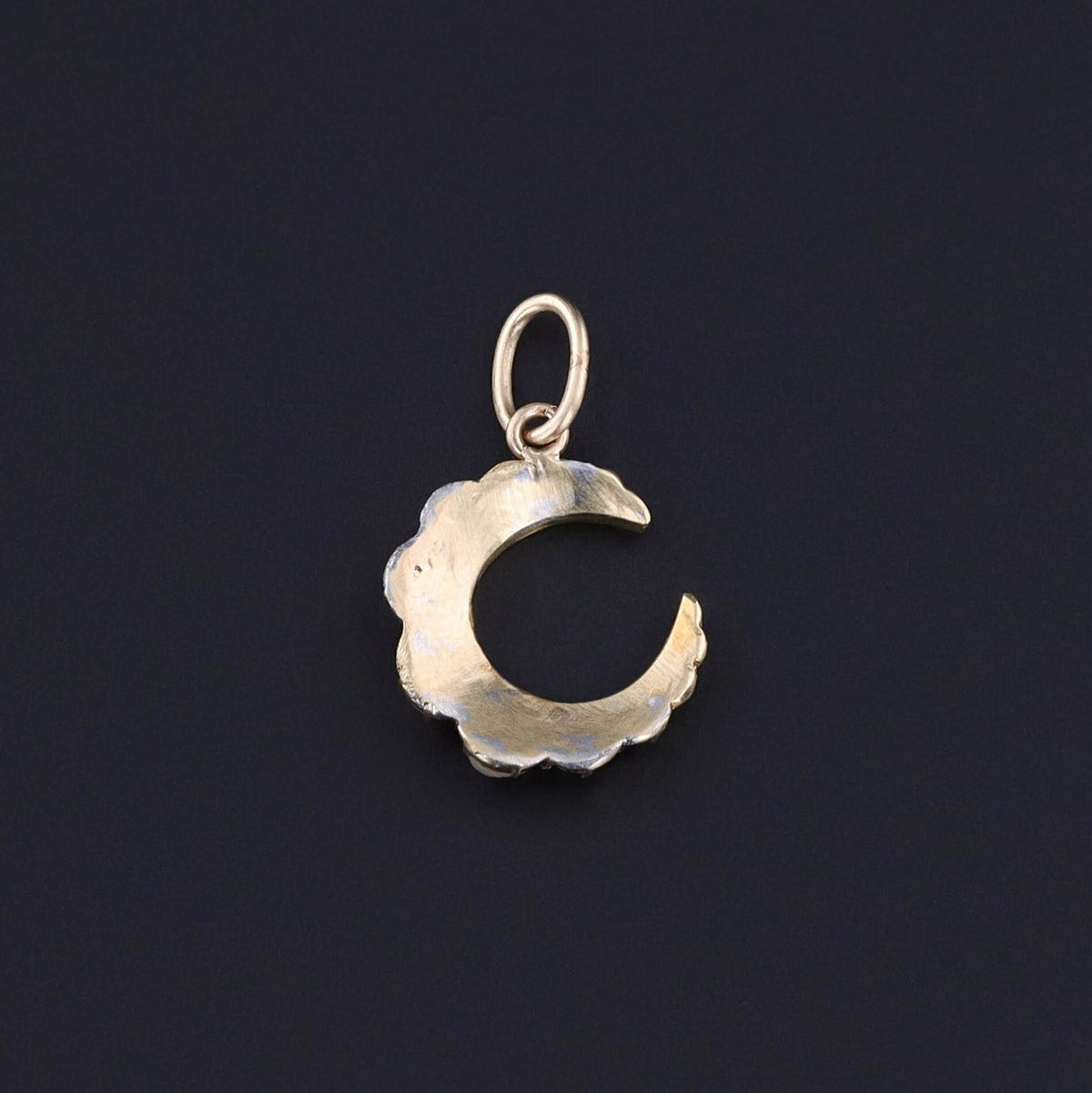 Antique Pearl Crescent Charm of 15k Gold - Trademark Antiques