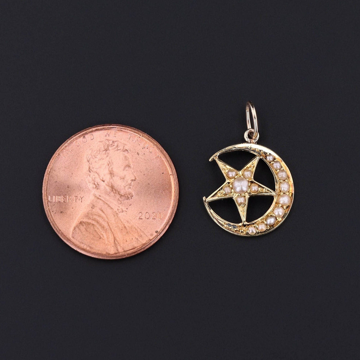 Antique Pearl Crescent Conversion Pendant of 15ct Gold - Trademark Antiques