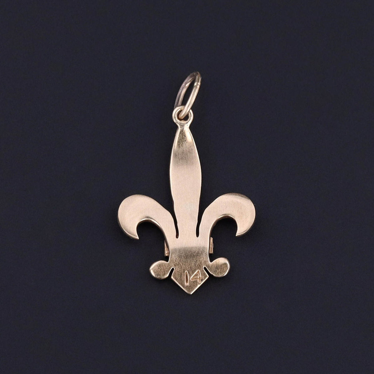 Antique Pearl Fleaur - de - lis Charm of 14k Gold - Trademark Antiques