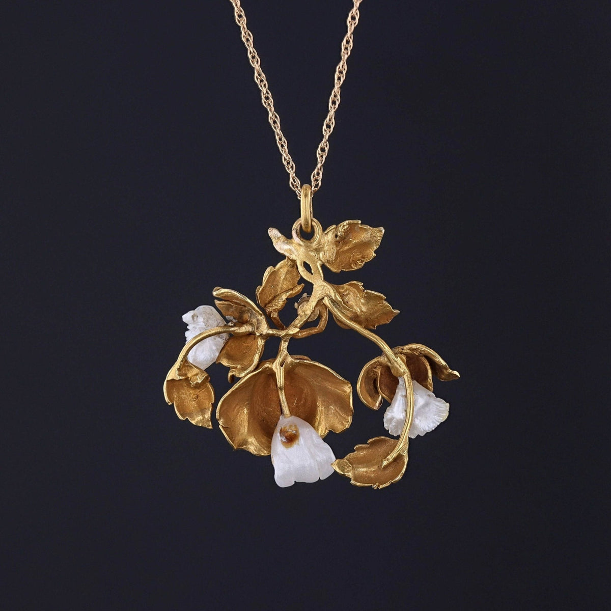 Antique Pearl Flower Pendant of 14k Gold - Trademark Antiques