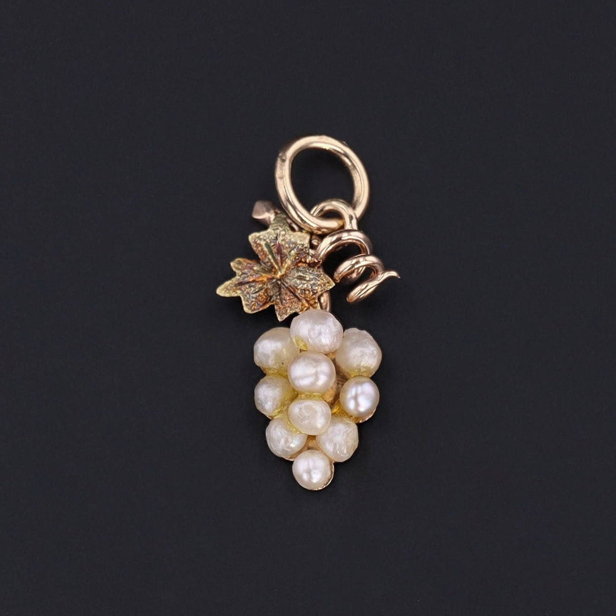 Antique Pearl Grape Pendant | 10k Gold Victorian Grape Pendant - Trademark Antiques