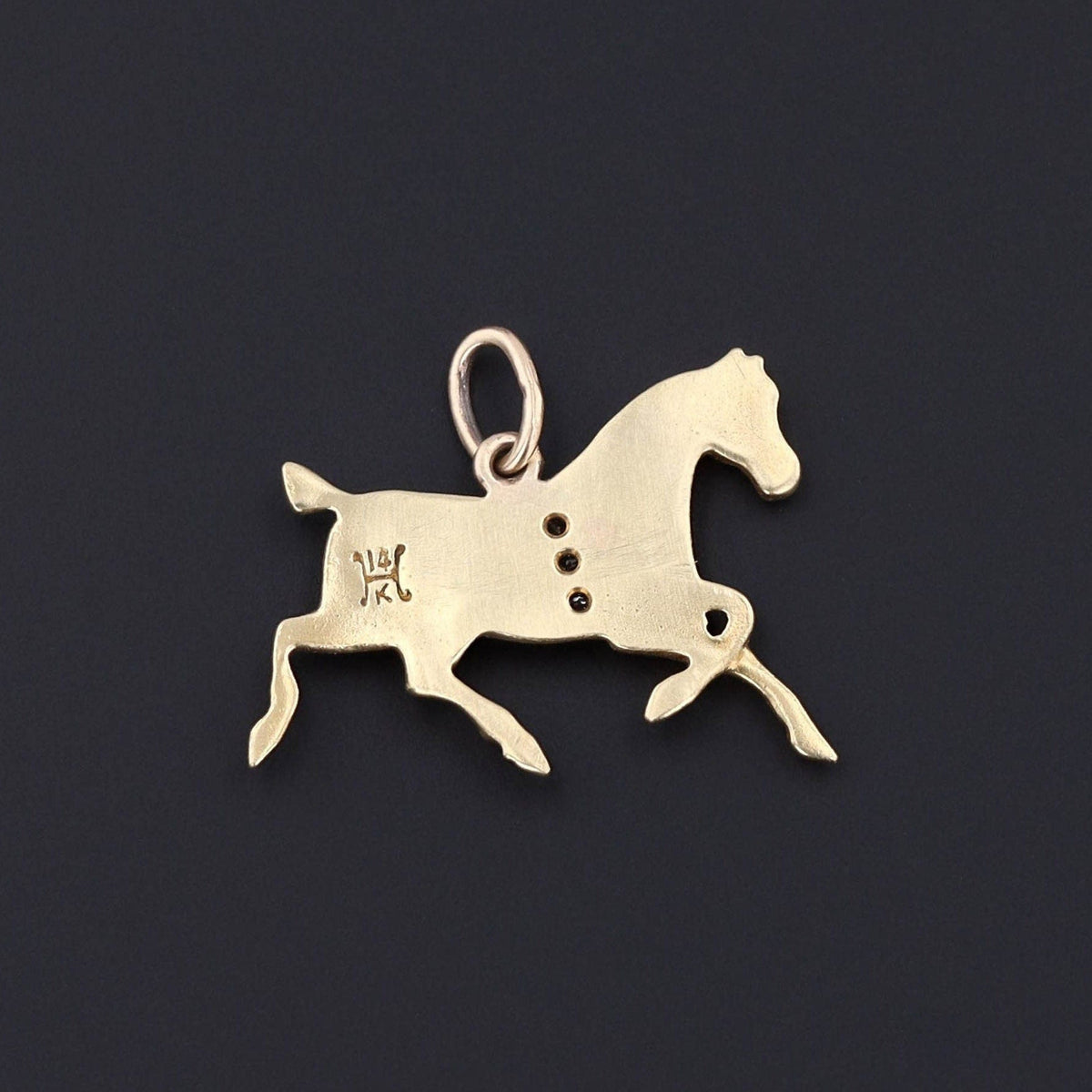 Antique Pearl Horse Charm of 14k Gold - Trademark Antiques