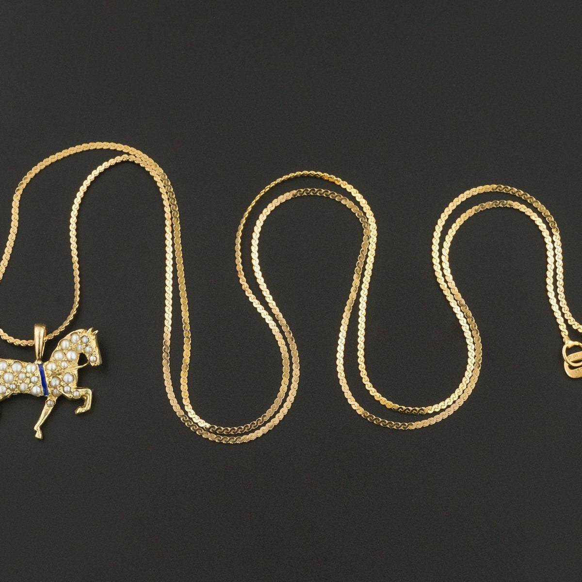 Antique Pearl Horse Pendant of 14k Gold - Trademark Antiques