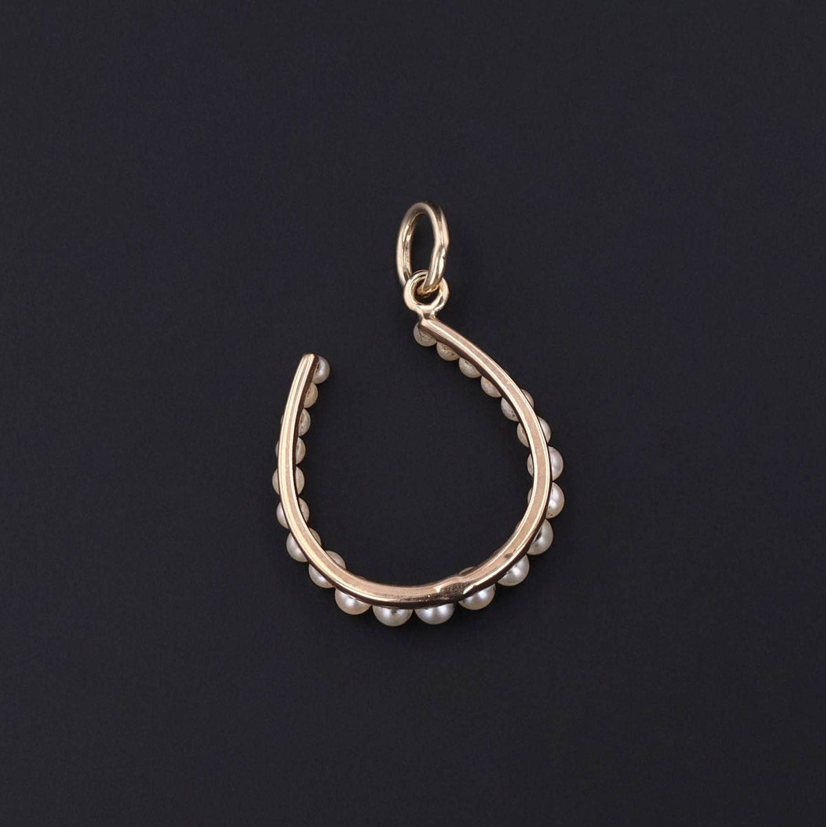 Antique Pearl Horseshoe Pendant of 14k Gold - Trademark Antiques