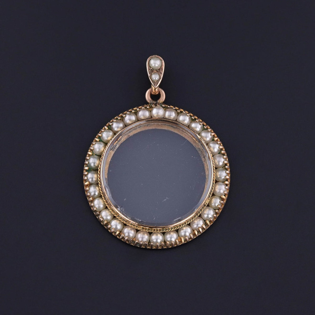 Antique Pearl Locket Pendant of 9ct Gold - Trademark Antiques
