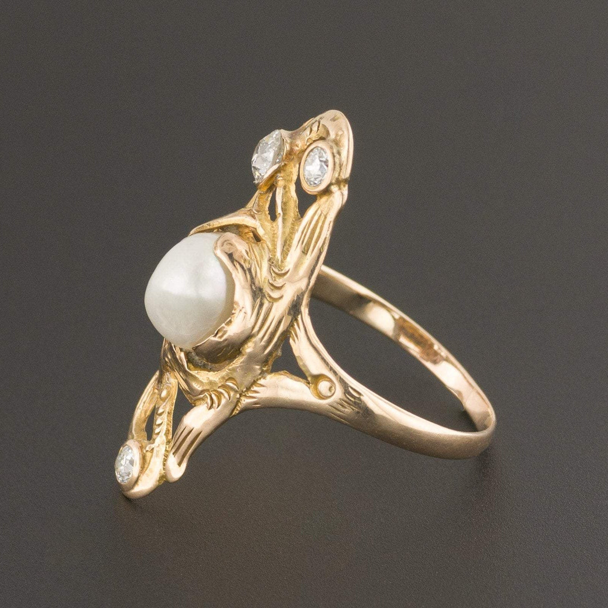 Antique Pearl Ring | Pearl &amp; Diamond Ring - Trademark Antiques