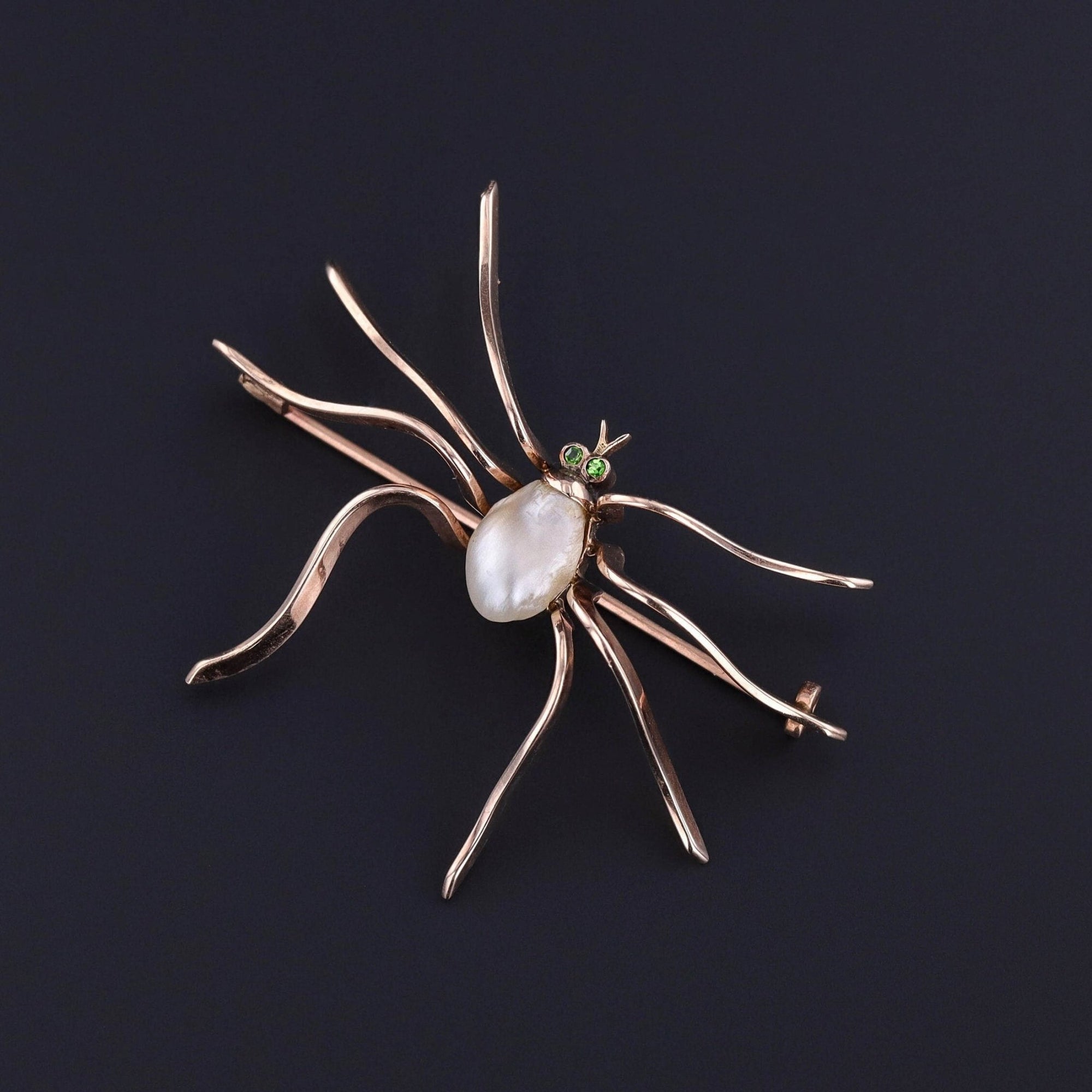 Antique Pearl Spider Brooch of 10k Gold - Trademark Antiques