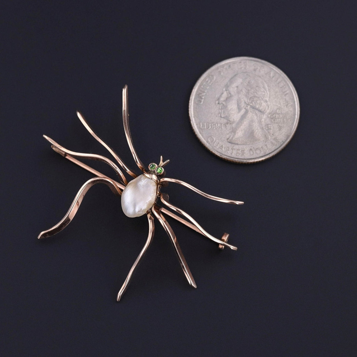 Antique Pearl Spider Brooch of 10k Gold - Trademark Antiques