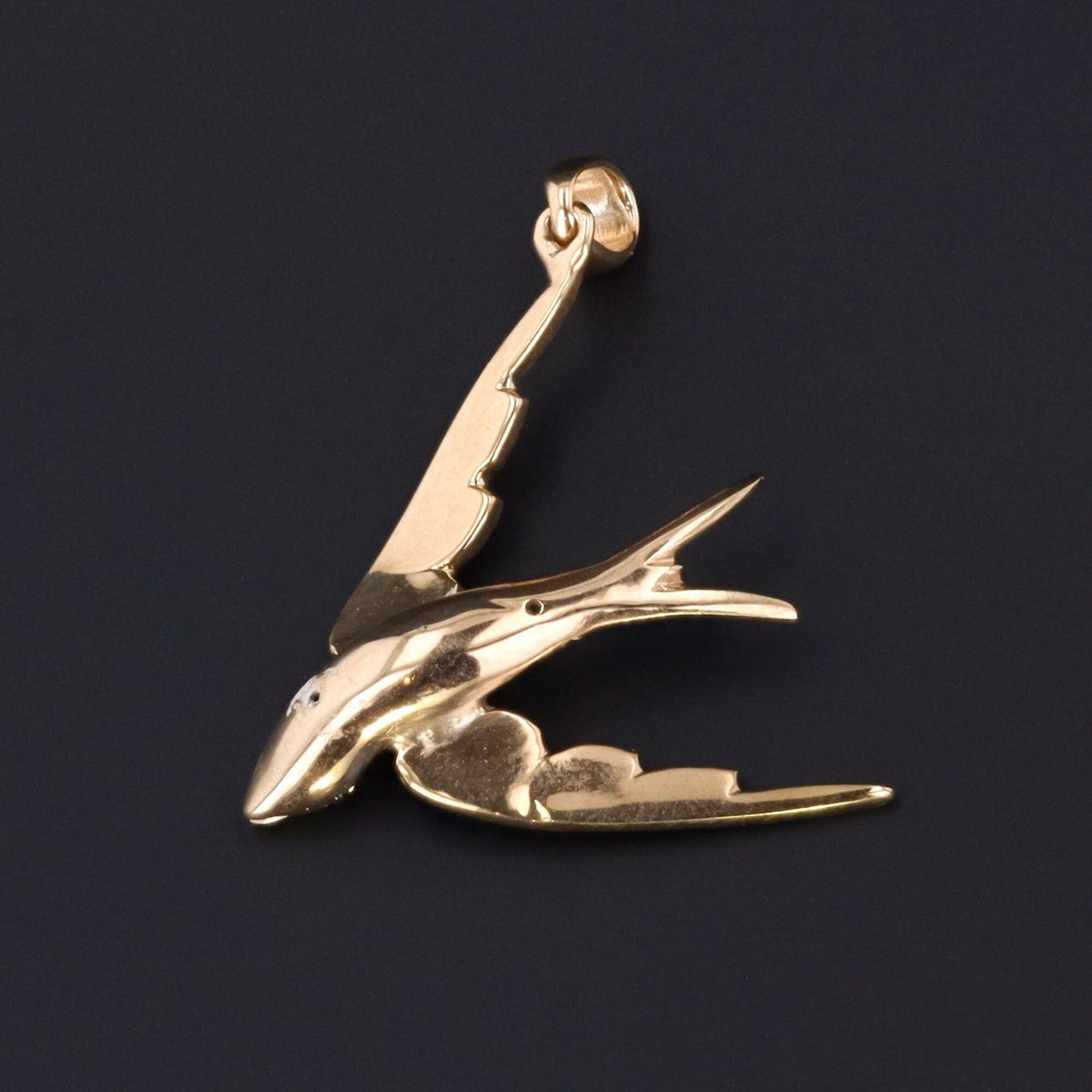 Antique Pearl Swallow Conversion Pendant of 14k Gold - Trademark Antiques