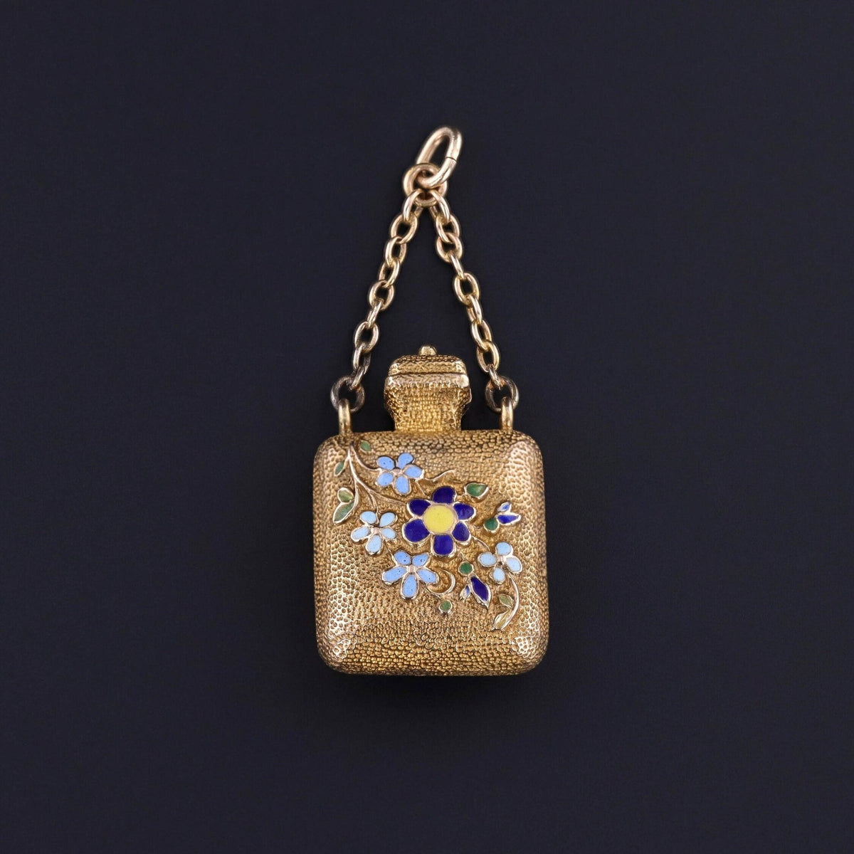 Antique Perfume Bottle Charm of 18k Gold - Trademark Antiques