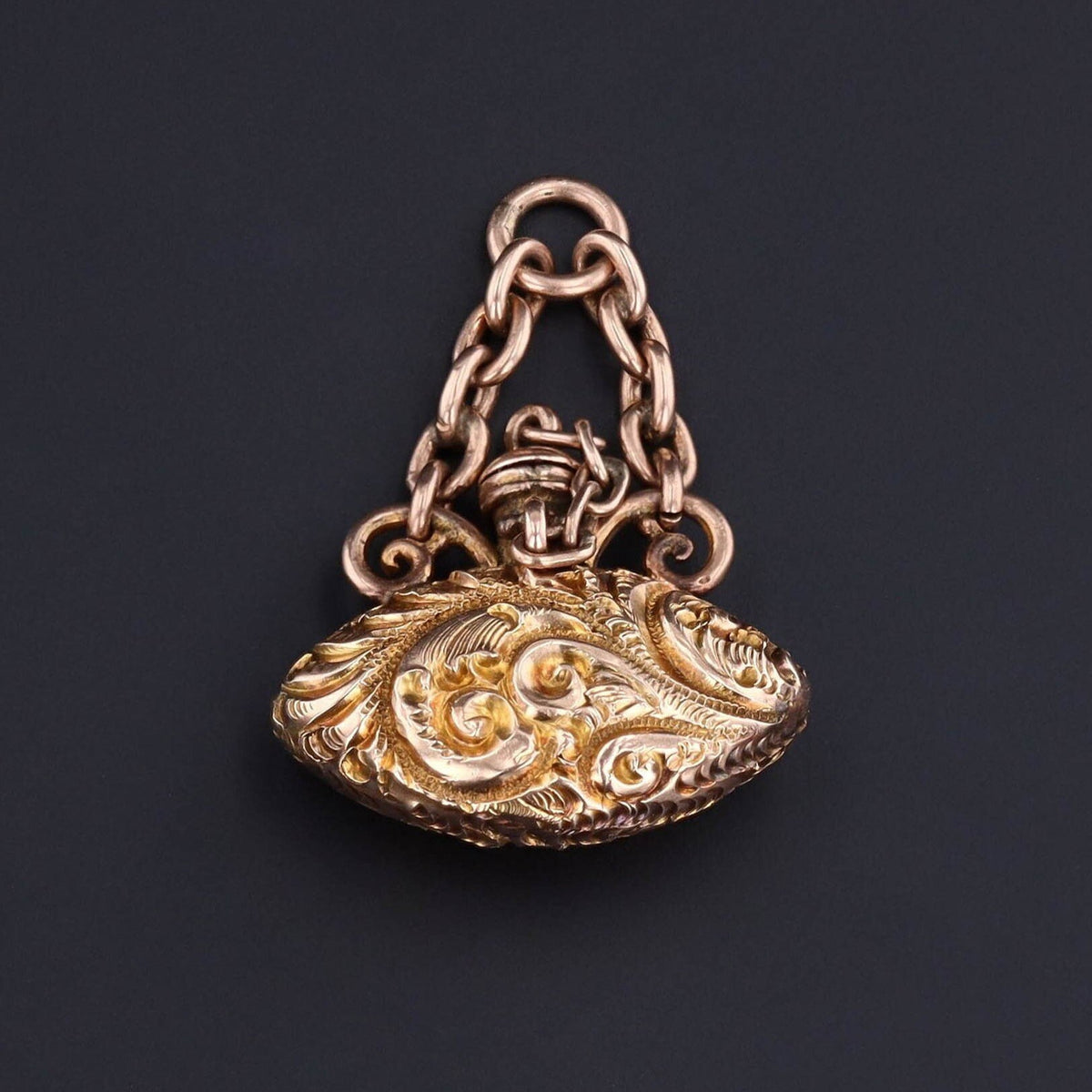 Antique Perfume Charm or Pendant | 14k Gold &amp; Diamond Perfume Charm - Trademark Antiques