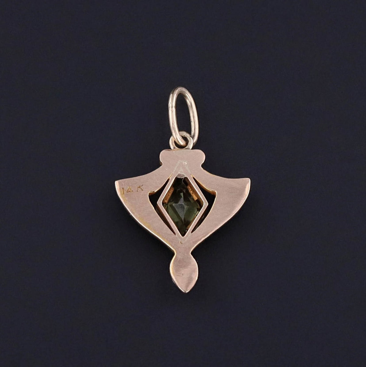 Antique Peridot Charm of 14k Gold - Trademark Antiques