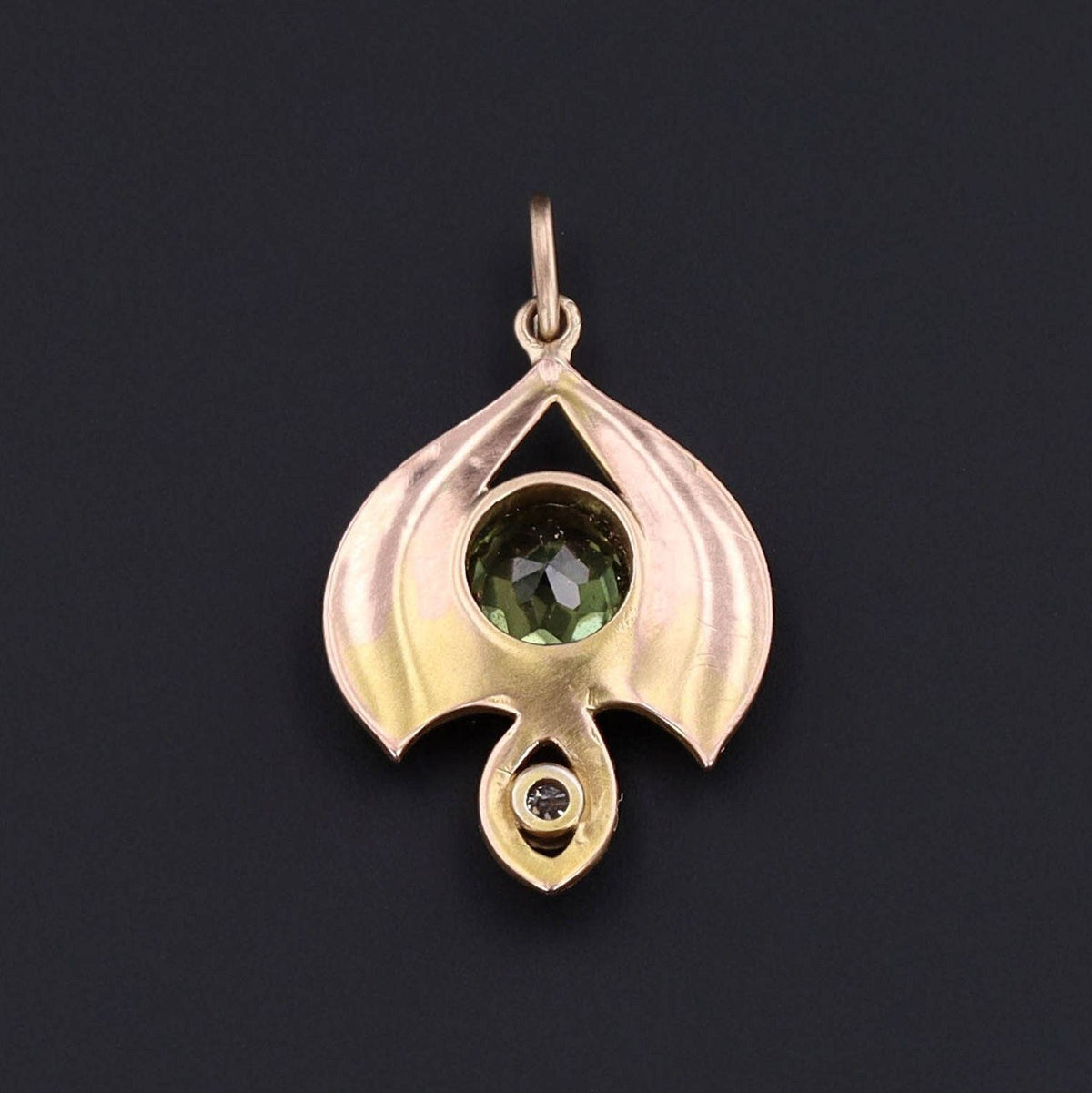 Antique Peridot Conversion Charm of 14k Gold - Trademark Antiques