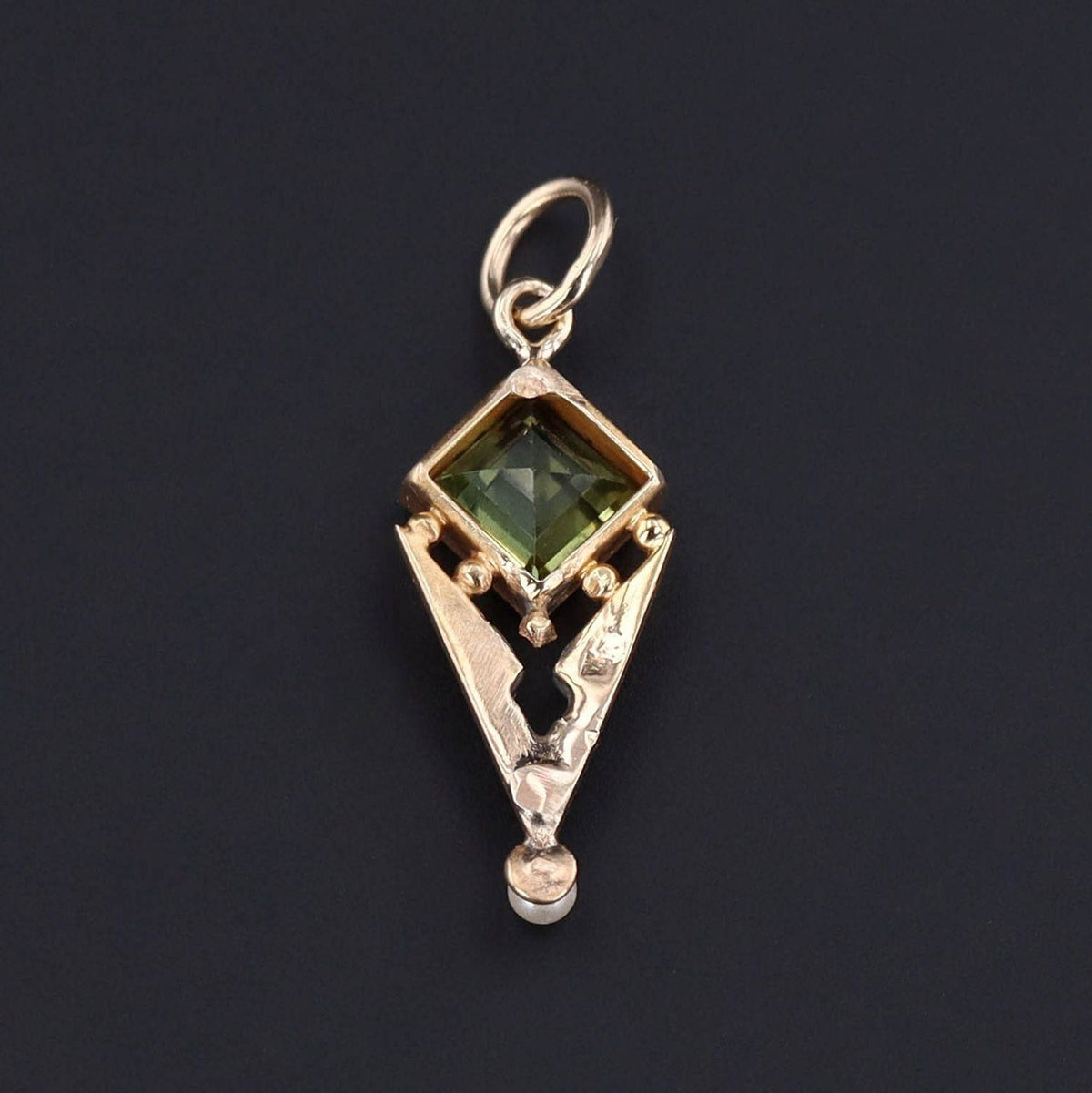 Antique Peridot Conversion Charm of 14k Gold - Trademark Antiques
