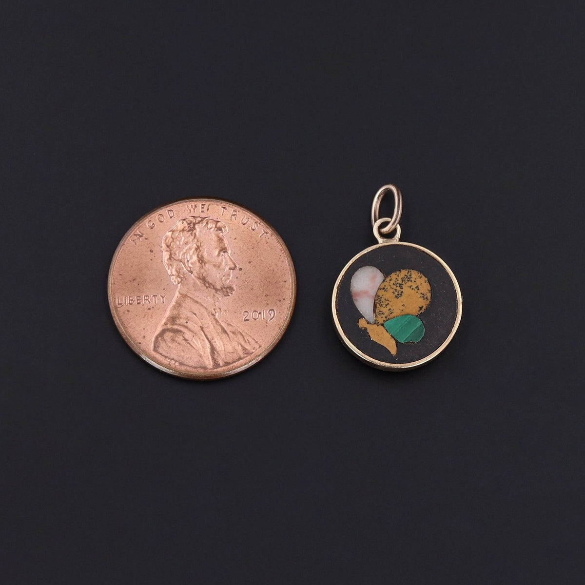 Antique Pietra Dura Butterfly Conversion Pendant of 14k Gold - Trademark Antiques