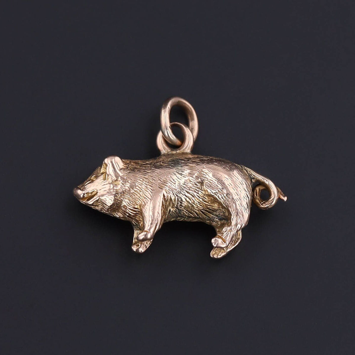 Antique Pig Charm of 14k Gold - Trademark Antiques