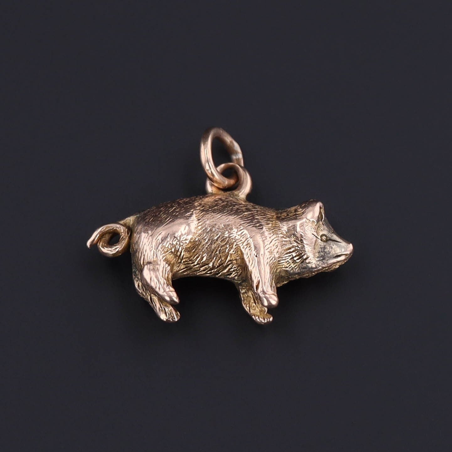 Antique Pig Charm of 14k Gold - Trademark Antiques