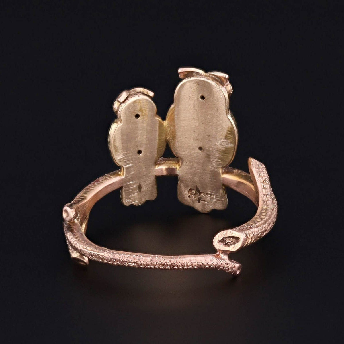 Antique Pin Conversion Ring | 9ct Gold Owl Ring - Trademark Antiques