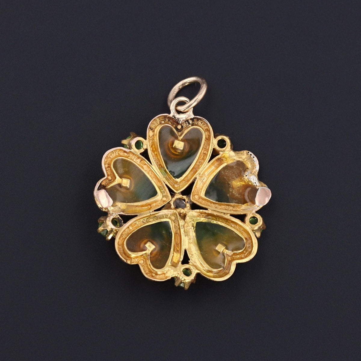 Antique Plique - a - jour Enamel Conversion Pendant of 14k Gold - Trademark Antiques