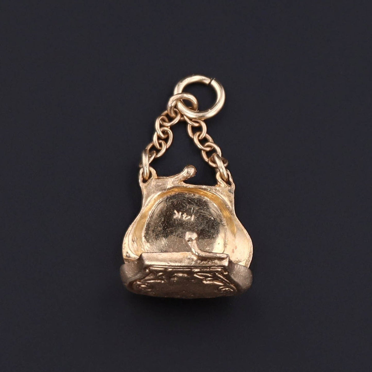 Antique Purse Charm | 14k Gold Charm - Trademark Antiques