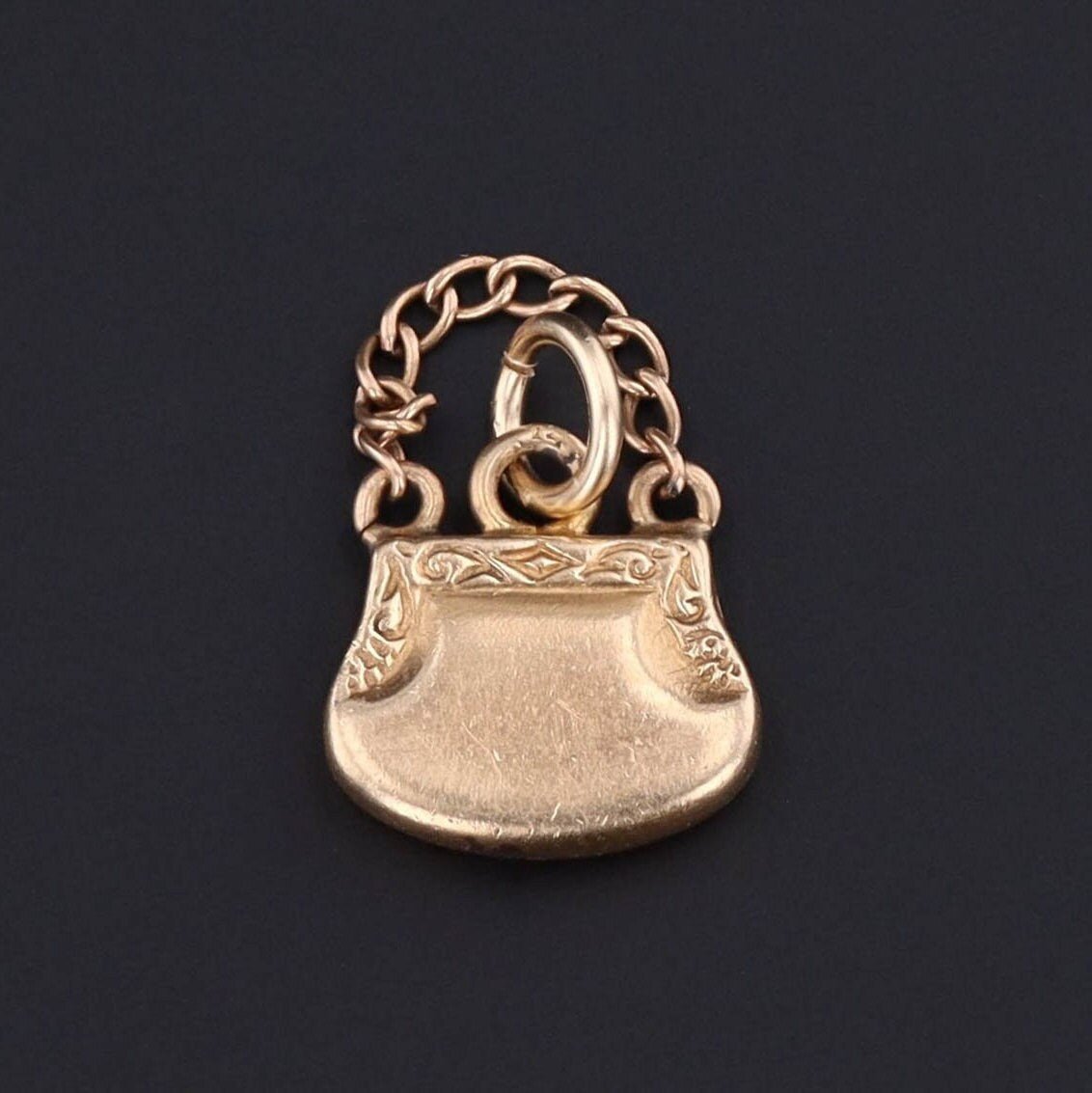Antique Purse Charm | 14k Gold Charm - Trademark Antiques