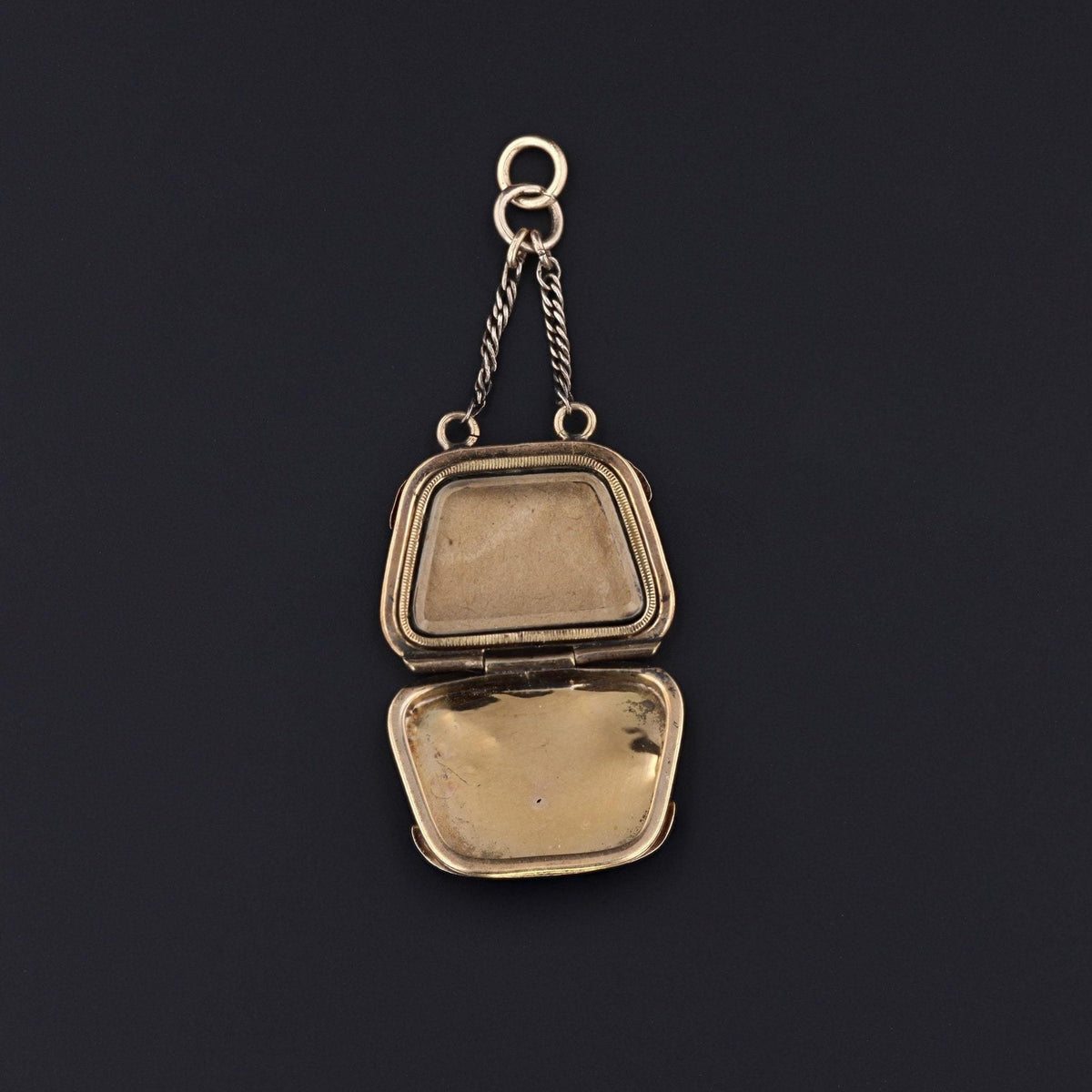 Antique Purse Locket | Taille d'Epargne Enamel - Trademark Antiques