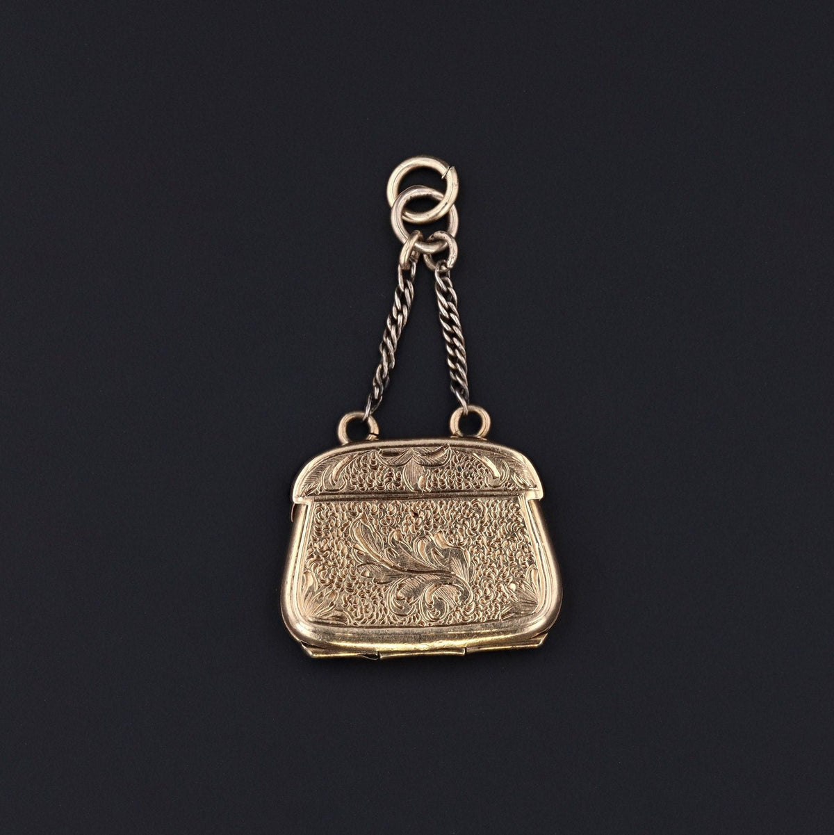 Antique Purse Locket | Taille d'Epargne Enamel - Trademark Antiques