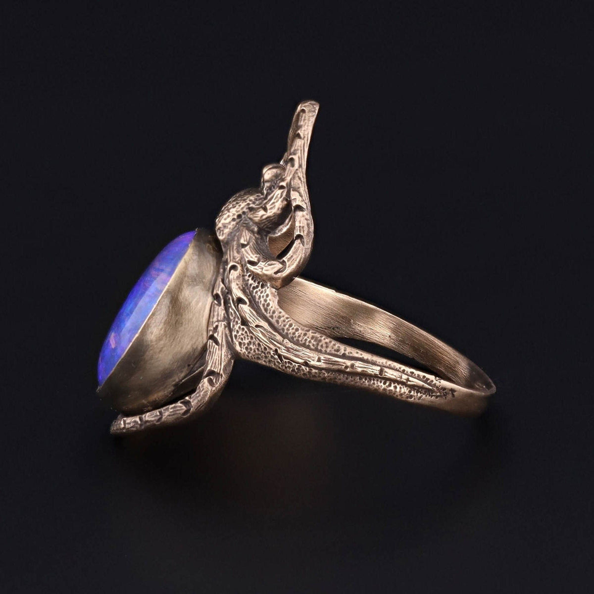 Antique Reproduction Boulder Opal Spider Ring of 14k Gold - Trademark Antiques