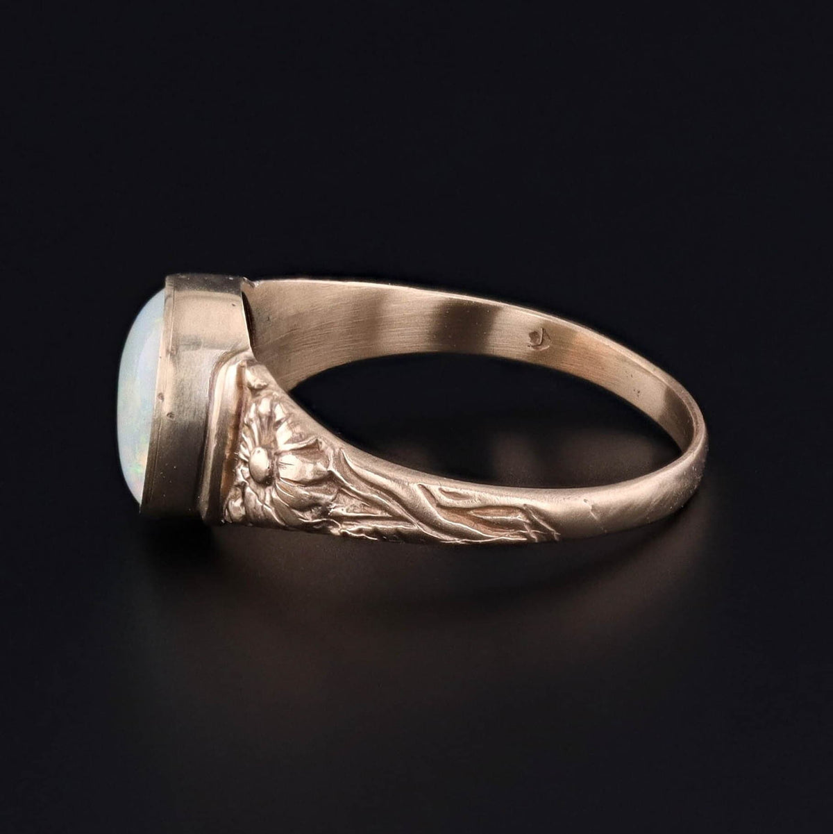 Antique Reproduction Opal Flower Ring of 14k Gold - Trademark Antiques