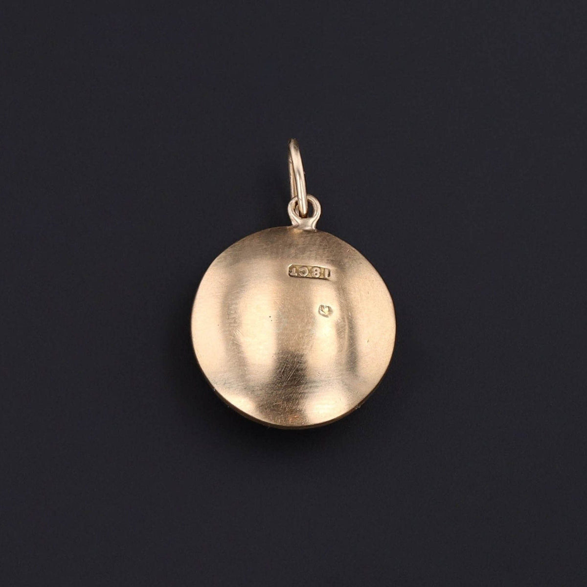 Antique Reverse Carved and Painted Crystal Dog Conversion Charm of 18k Gold - Trademark Antiques
