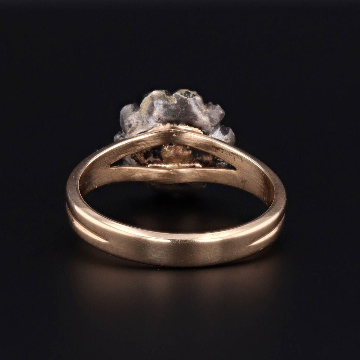 Antique Rose Cut Diamond Conversion Ring of 14k Gold - Trademark Antiques
