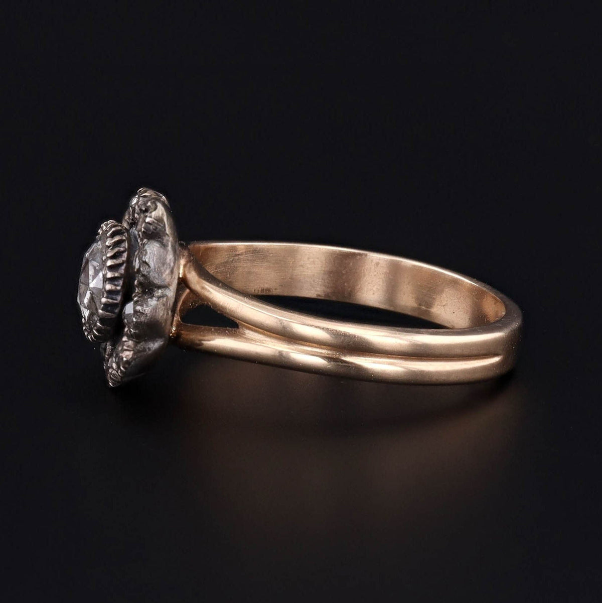 Antique Rose Cut Diamond Conversion Ring of 14k Gold - Trademark Antiques