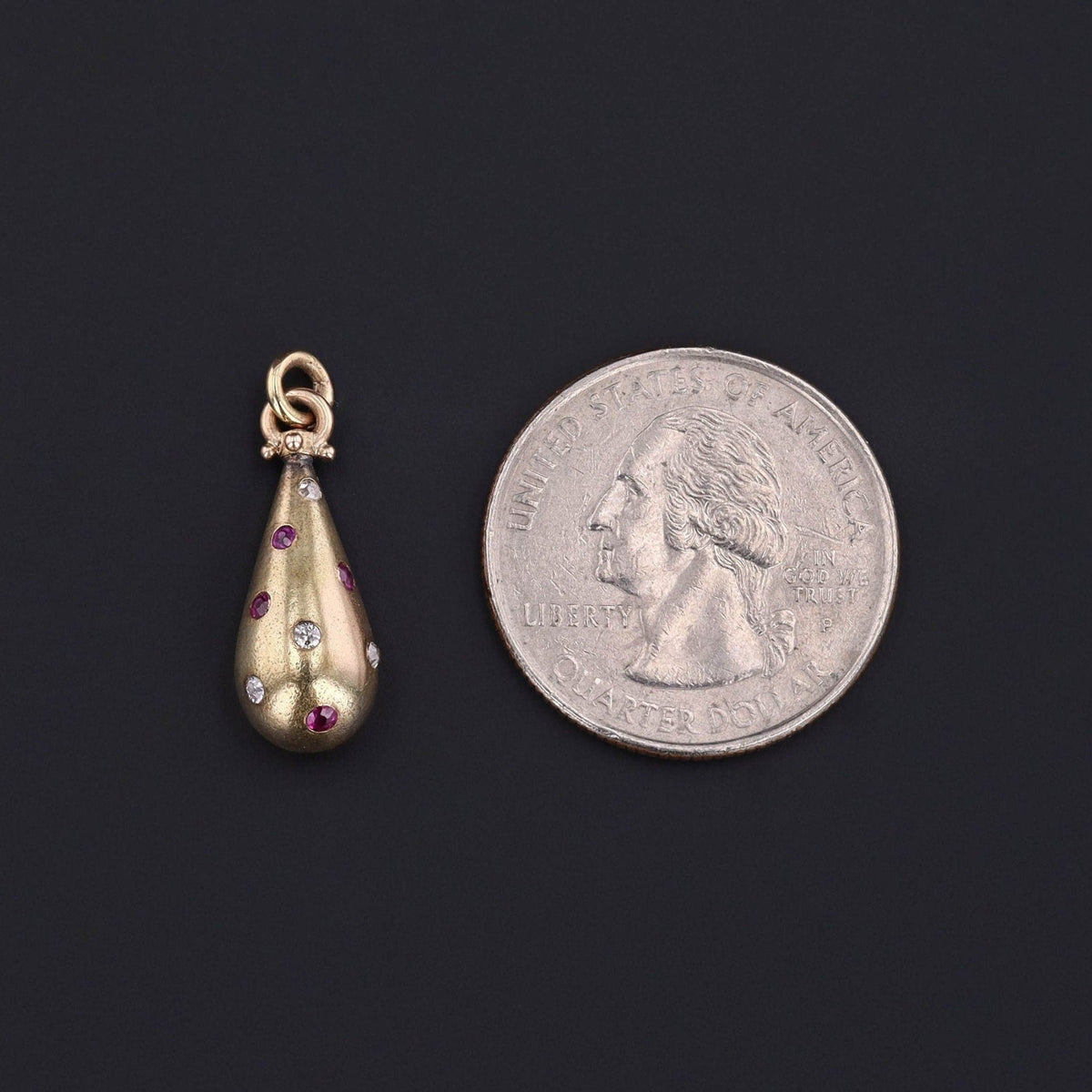 Antique Ruby and Diamond Charm of 14k Gold - Trademark Antiques