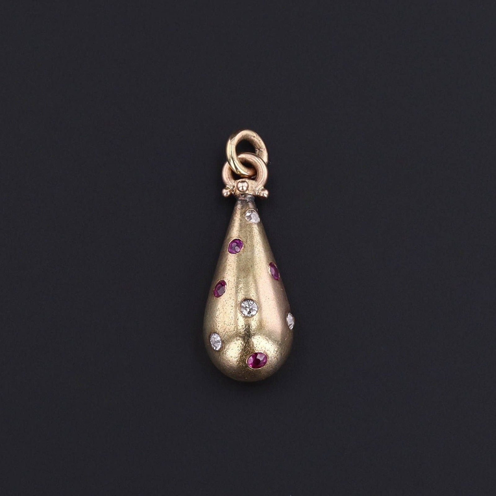 Antique Ruby and Diamond Charm of 14k Gold - Trademark Antiques