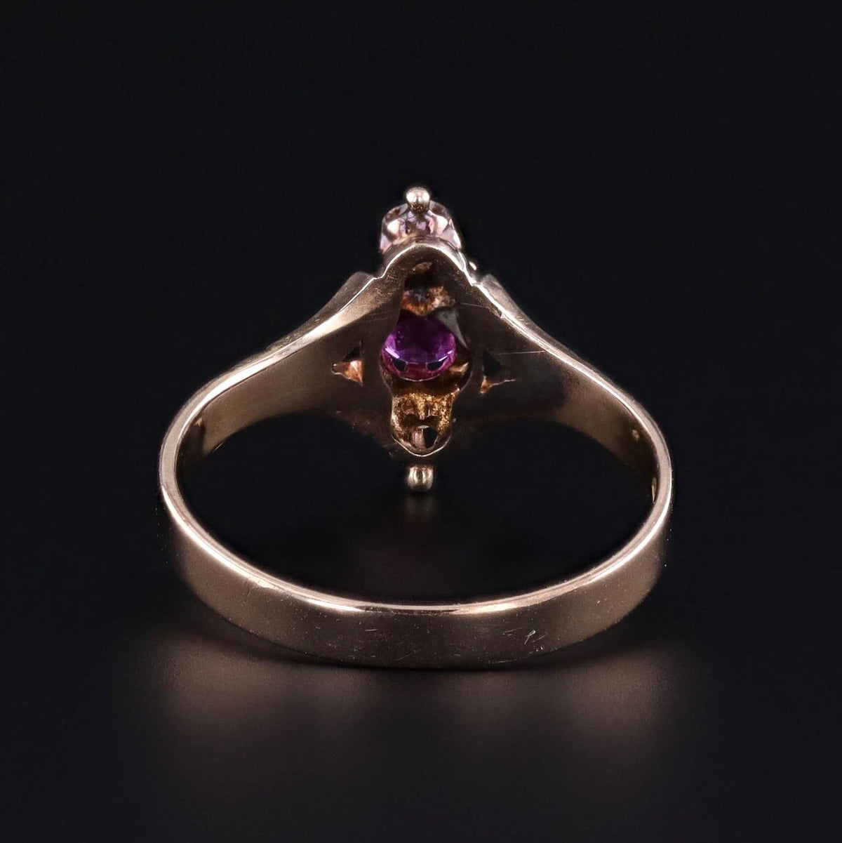 Antique Ruby and Diamond Ring of 10k Gold - Trademark Antiques