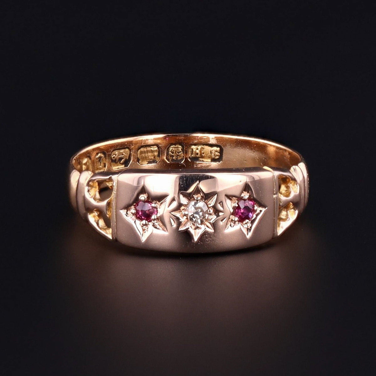 Antique Ruby &amp; Diamond Ring | 18k Gold Ring - Trademark Antiques