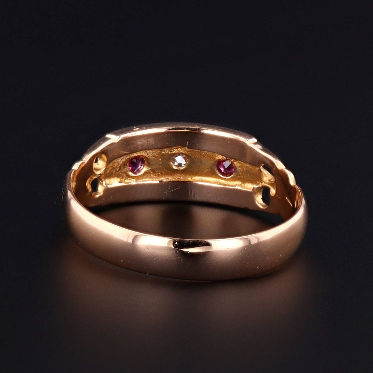 Antique Ruby &amp; Diamond Ring | 18k Gold Ring - Trademark Antiques