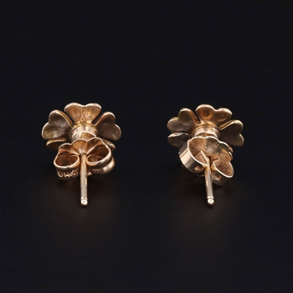 Antique Ruby Flower Conversion Earrings of 18k Gold - Trademark Antiques